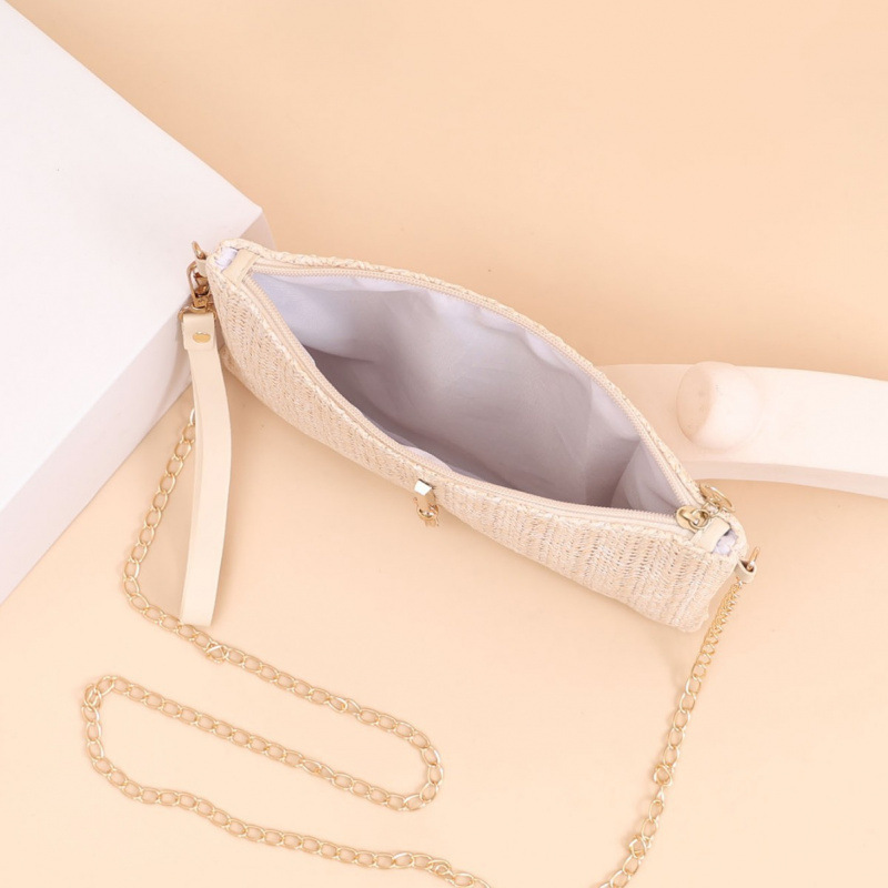 Bolso de mujer coreano bolso de cadena de paja 2025 nuevo nicho Zhong universal mochila de hombro image 3