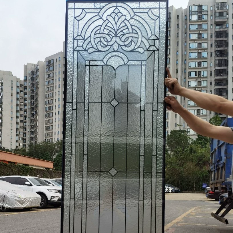 Художественное стекло, современный минималистичный витраж, экран Тиффани, входная перегородка, изогнутая дверь, украшение для окна