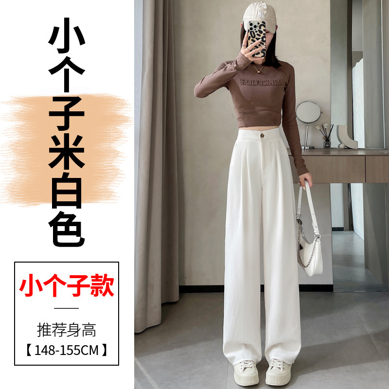 十三行2025秋冬季新款肌理感西装裤高腰窄版阔腿直筒拖地休闲裤女|undefined