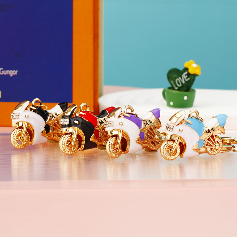 1 Piece Quantity 1 Piece Simple Style Motorcycle Car Zinc Alloy Diamond Unisex Lobster Trigger Clasp Closure Keychain