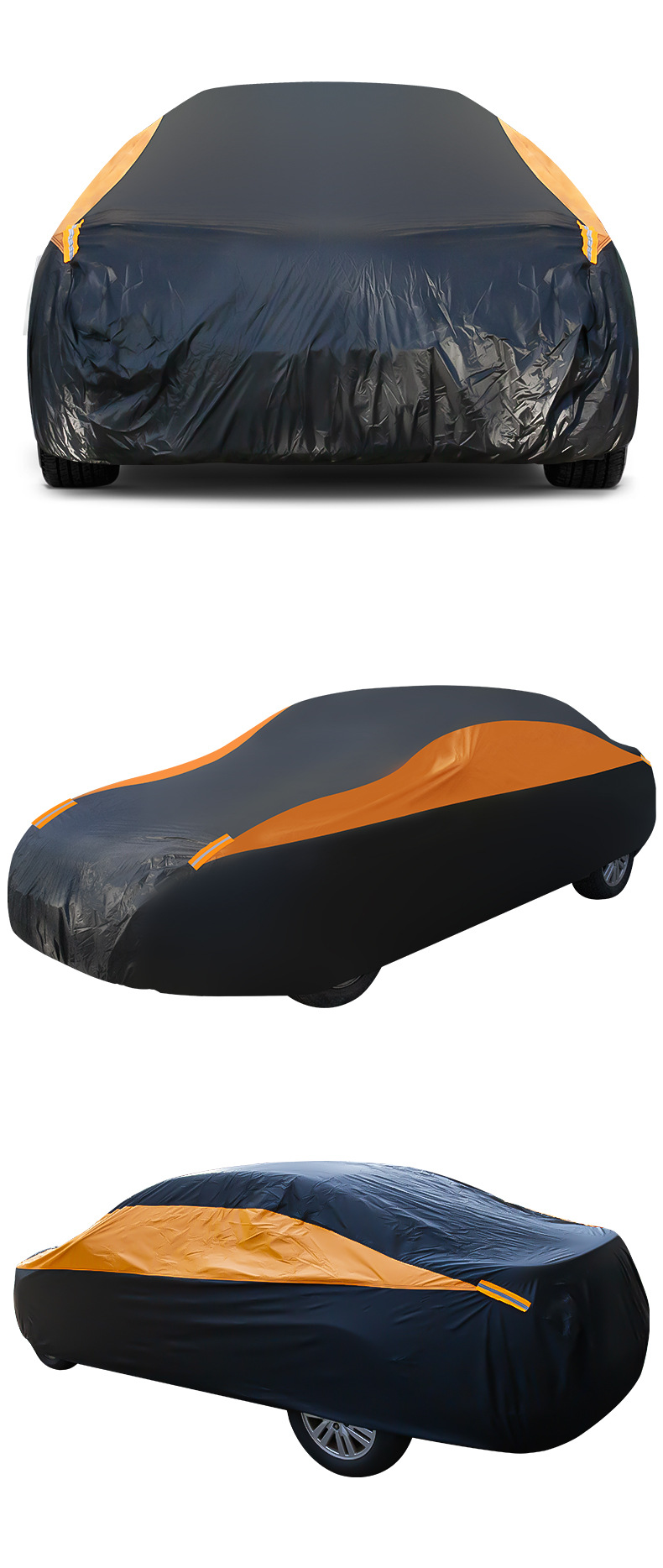 Car Cover 190t Silver-Coated Fabric Color-Blocked Car Cover Full Vehicle Sun Protection Cover Universal for All Seasons Waterproof and Dustproof Cover