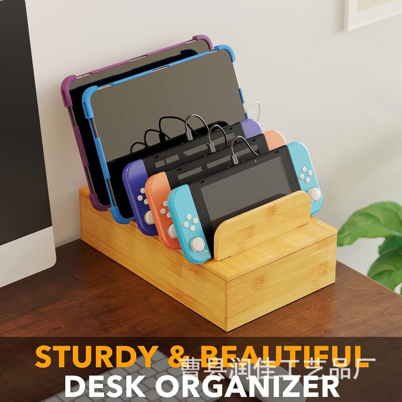 Bamboo Mobile Phone Cable Charging Storage Box Lazy Tablet Stand Wooden Bedside Desktop Charger Storage Box Bamboo Mobile Phone Cable Charging Storage Box Lazy Tablet Stand Wooden Bedside Desktop Charger Storage Box