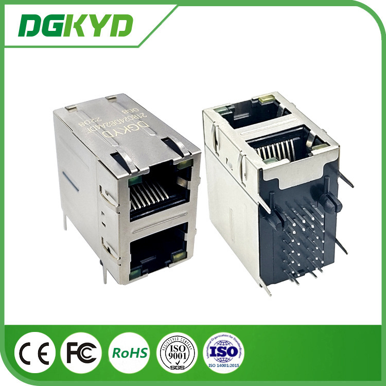 2X1 Dual Port Modular Interface RJ45 Ethernet 100m Filter Integrated Transformer DGKYD