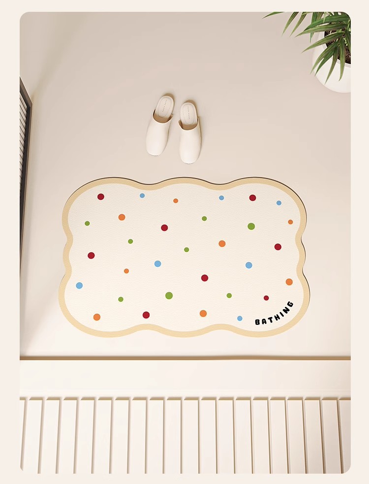 Badezimmer-Toiletteneingang Kieselgur Wasserabsorbierende, schnelltrocknende, schmutzabweisende, rutschfeste Haushaltsmatte_voghion.com