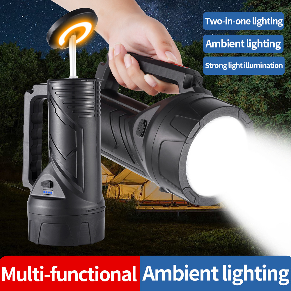 Outdoor Camping Campsite Stretchable Tail Searchlight High Power Strong Light Long Range Flashlight_voghion.com