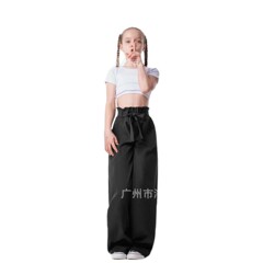 美式显高级弯刀阔腿裤女2025新款夏季抽绳宽松显瘦百搭垂感休闲裤