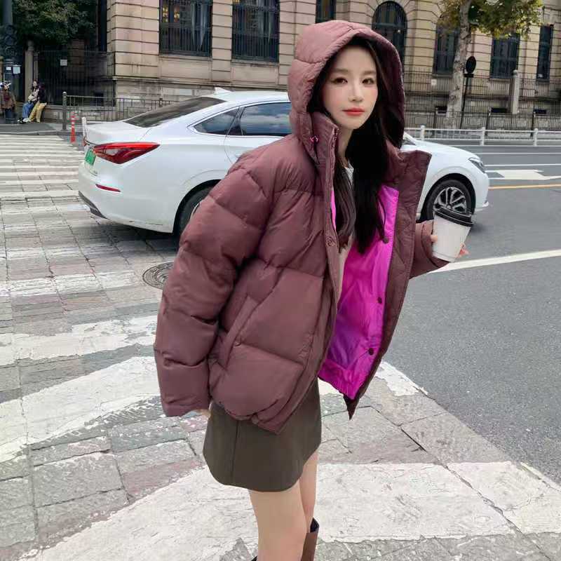 连帽加厚短款面包服女2025新款休闲百搭小众设计保暖加厚棉服外套|undefined