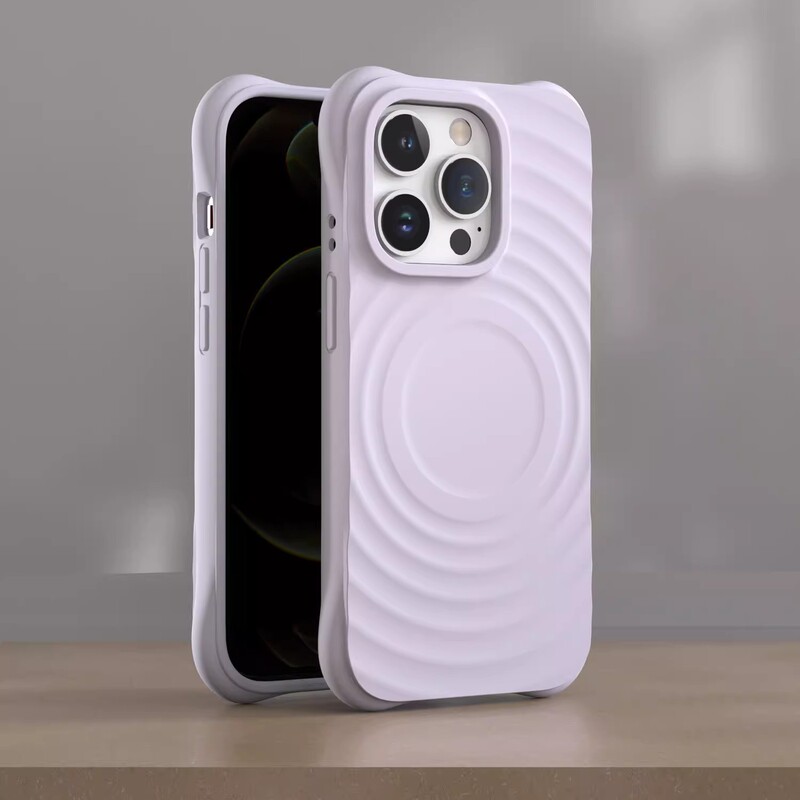 Suitable for Apple 17 All-Inclusive Mobile Phone Case, New Silicone iPhone 16Pro Wave Magnetic Suction 17Air Simple Ins Style