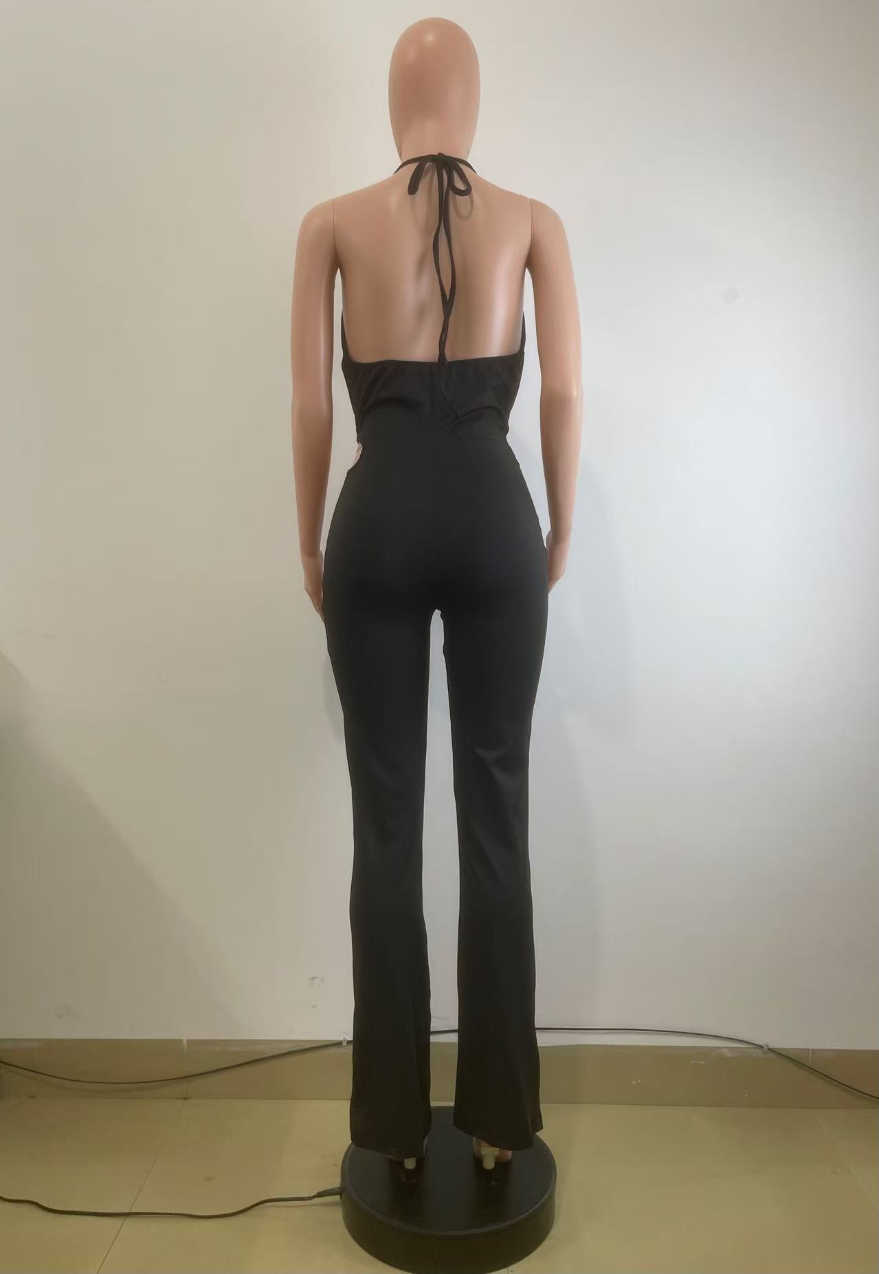 Women's Clothing Summer Halter Neck Jumpsuit Y6064 New European American Style Chic Hollow Out Suspender Vest For Women_ecoleips.com