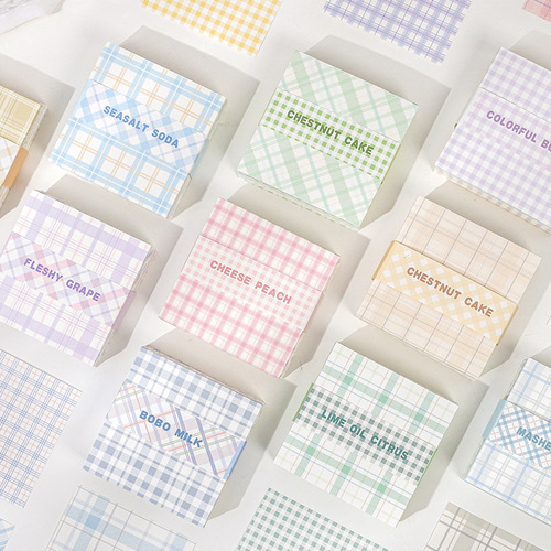 Paper dyeing note paper plaid element series creative plaid ins style message note paper 10 styles
