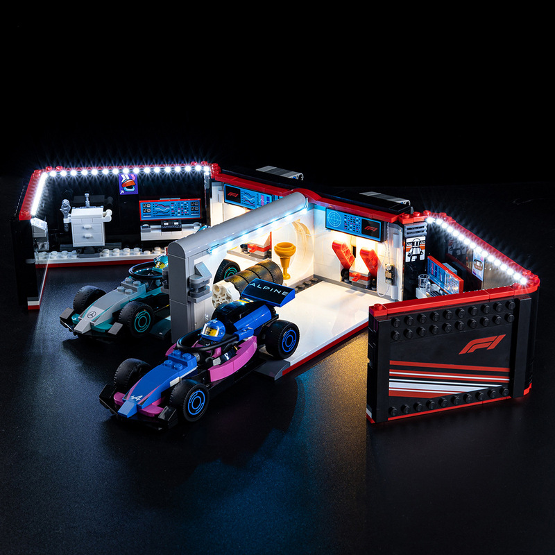 Suitable for Lego 60444F1 Garage and Mercedes and Alpine Racing Led Building Block Lighting