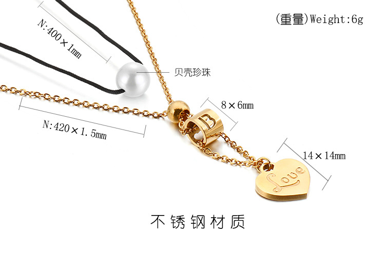 Titanium Steel 18K Gold Plated Plating Letter Necklace display picture 1