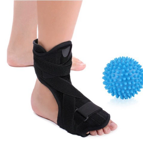 Подошвенный фасциит опора для ног растяжение памяти хлопок алюминиевая полоса шина ночное использование опора для ног с мячом из ПВХ