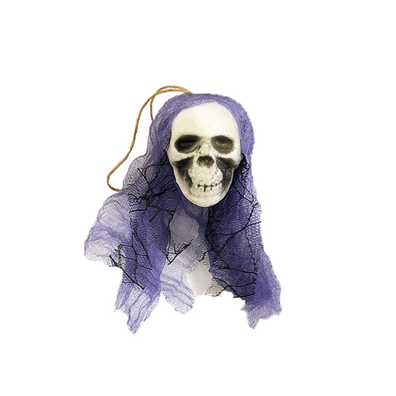Halloween Little Hanging Ghost Cross-border venta caliente hilo de red calavera casa embrujada decoración del lugar accesorios horror Hanging Ghost