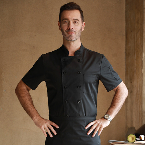 Men's Chef Uniform Long Sleeve Short Sleeve Hotel Western Restaurant Kitchen Canteen Catering Pastry White Chef's Uniform Wholesale