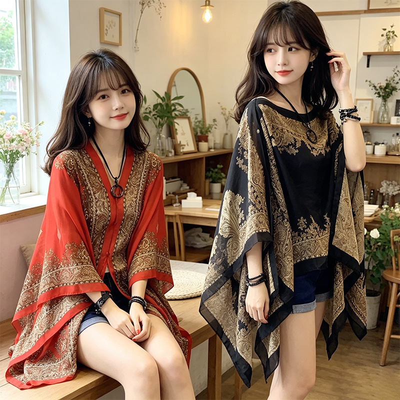 Summer Beach Sun Protection Shawl, Fashionable and High-End Dual-Use Silk Scarf, Thin Travel Versatile Sun Protection Clothing Summer Beach Sun Protection Shawl, Fashionable and High-End Dual-Use Silk Scarf, Thin Travel Versatile Sun Protection Clothing
