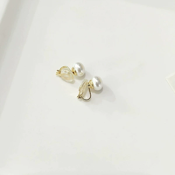 Ear clips pearl, 10mm