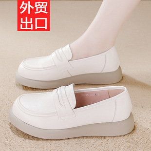Real Soft Leather Loafers Women's 2025 Spring and Summer New Non-slip Fashion All-match Casual Small Leather Shoes