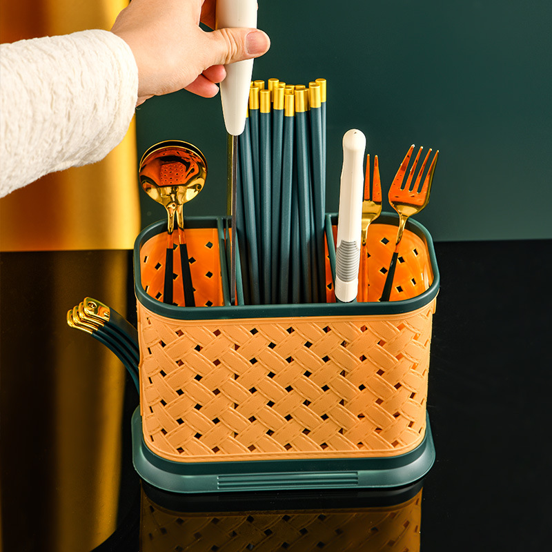 Hogar palillos titular palillos de plástico jaula cuchara Cuchillo y Tenedor caja de almacenamiento de drenaje de almacenamiento palillos de la cocina cesta caja de almacenamiento