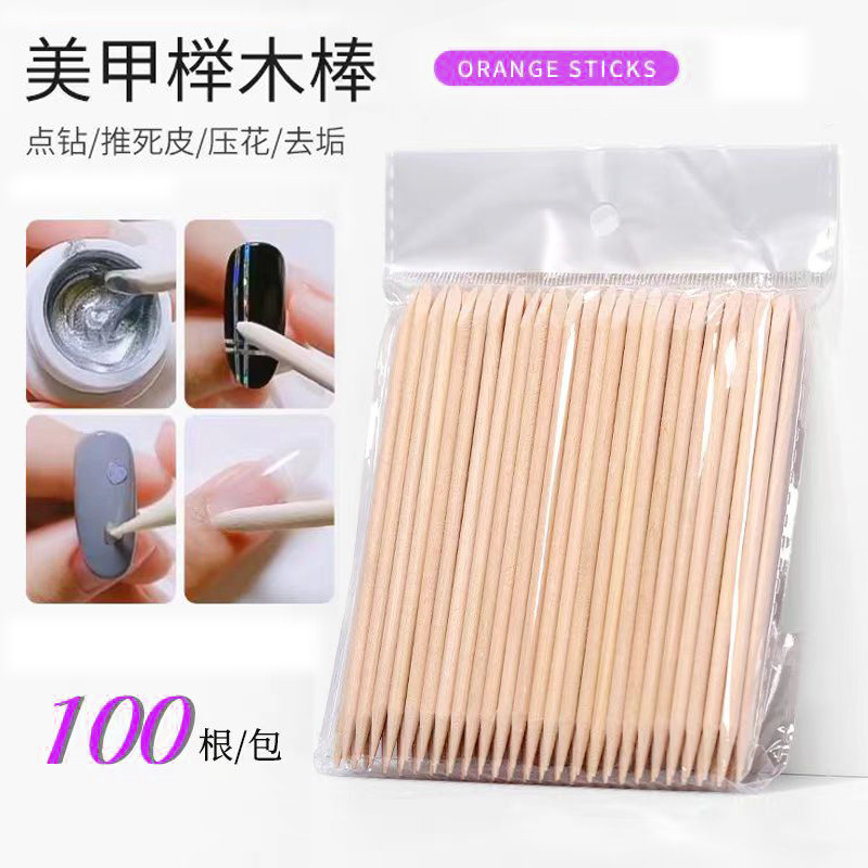 Cross-border nail wear nail orange stick beauty wooden stick double-headed drill stick peeling cleaning nail polish wooden stick