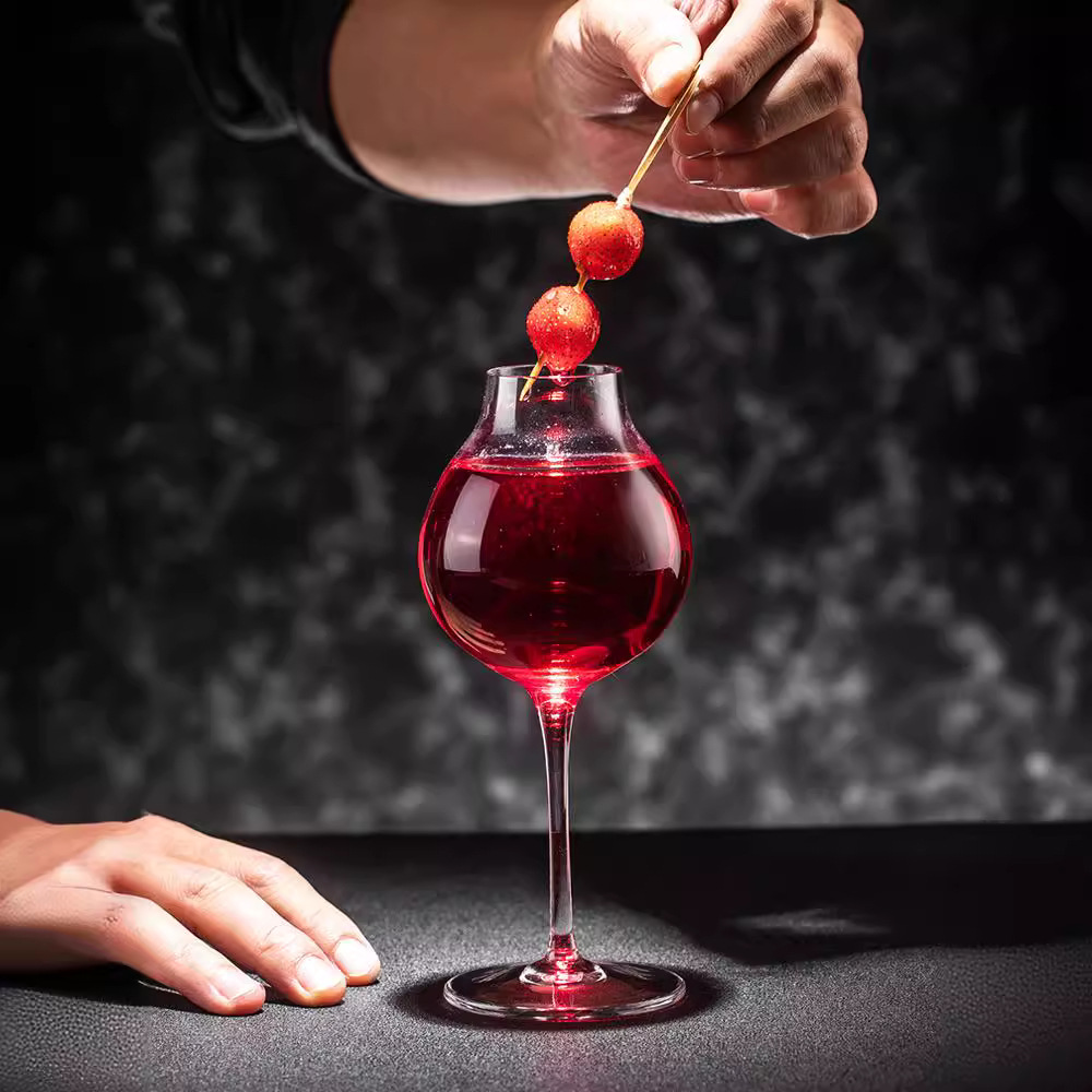 Vidrio de cristal sin plomo whisky degustación olor taza ISO pie alto olor taza de vino taza de vino dulce taza de Sherry