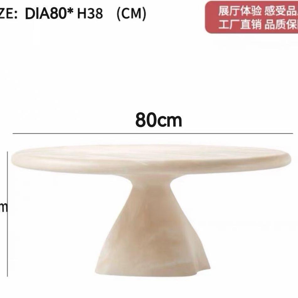 Mesa de té doméstica de madera sólida de crema, casa pequeña, alojamiento moderno nórdico, combinación de sala de estar móvil simple y redonda de alto nivel