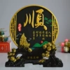 19.2 cm diameter window pane + pine branch bracket
