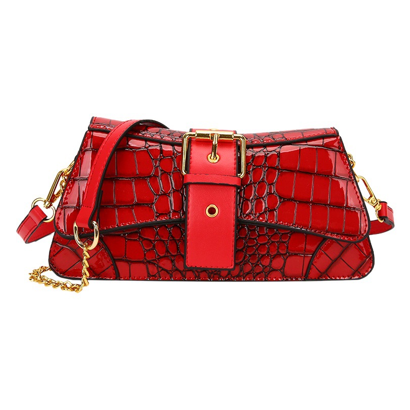 Bolso de la axila retro estilo de Hong Kong 2023 Verano nueva bolsa de la cadena transfronteriza textura hombro patrón de cocodrilo bolsa de mensajero de las mujeres