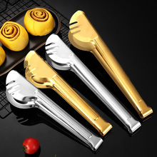 304无磁不锈钢半圆食品夹 批发酒店加厚烧烤煎牛排自助餐烤肉夹子