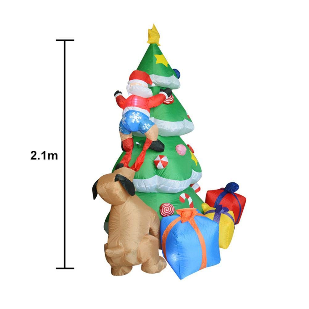 Venta caliente transfronteriza 2,1 m Santa Claus escalada árbol de Navidad inflable suministros de Navidad Santa Claus árbol de Navidad