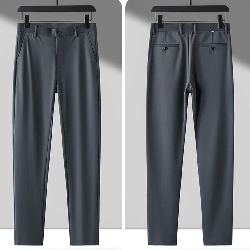 Men's spring trousers for leisure, elastic suit, loose straight fit
