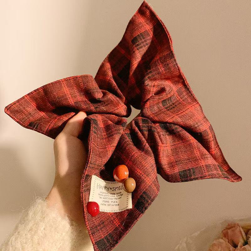 5679 스퀘어 스카프-레트로 비니 레드 (20cm)