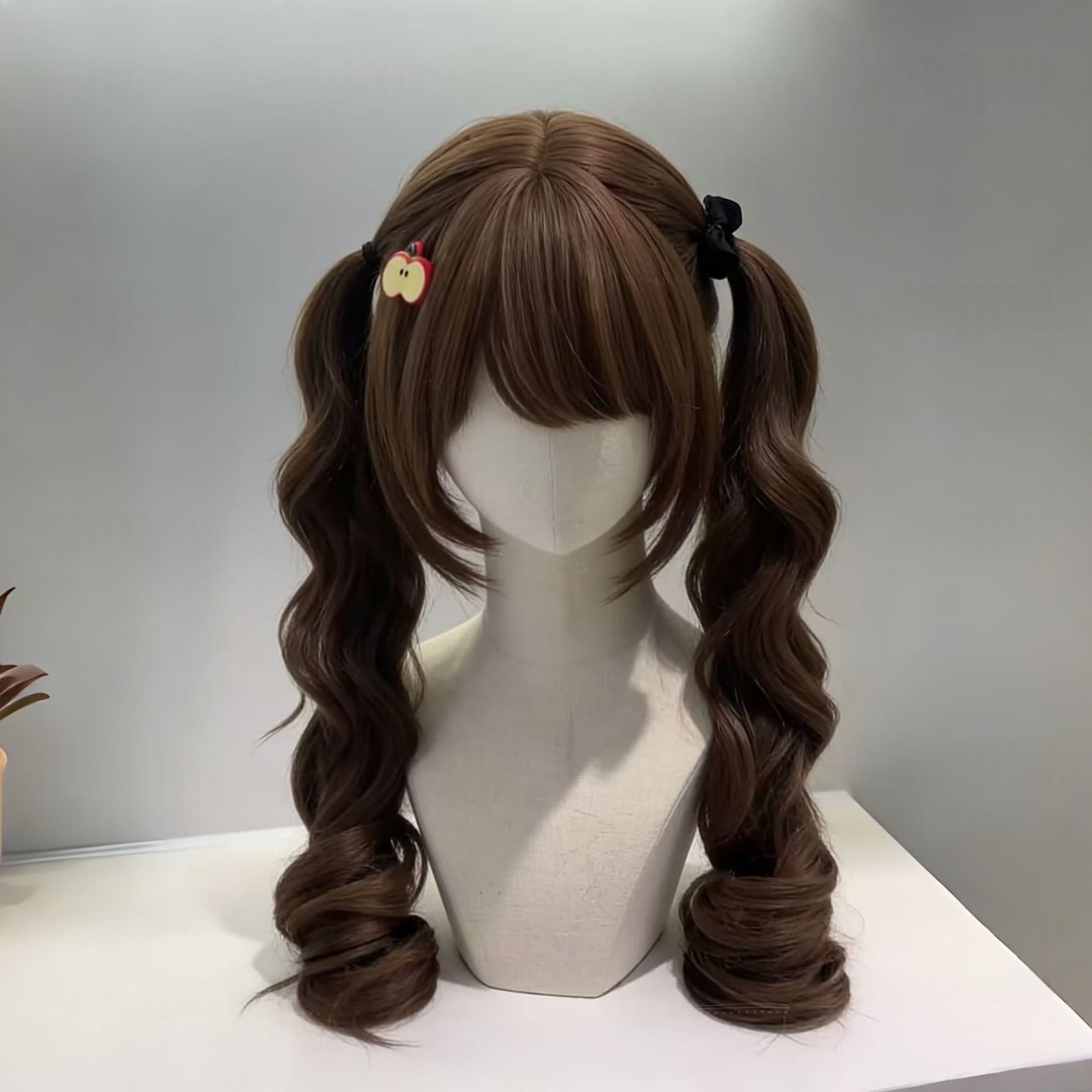 Connie Lasulja Honey Tea Linen Long Twin Tails Curly Hair Sweet Daily Lolita Roman Style