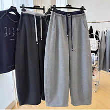 孕妇拼接弯刀裤春秋款2025新款孕期洋气宽松裤子春秋装女孩直筒裤