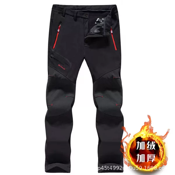 Europe and the United States cross-border outdoor quick-drying elastic assault pants windproof waterproof wear-resistant breathable quick-drying velvet padded soft shell pants