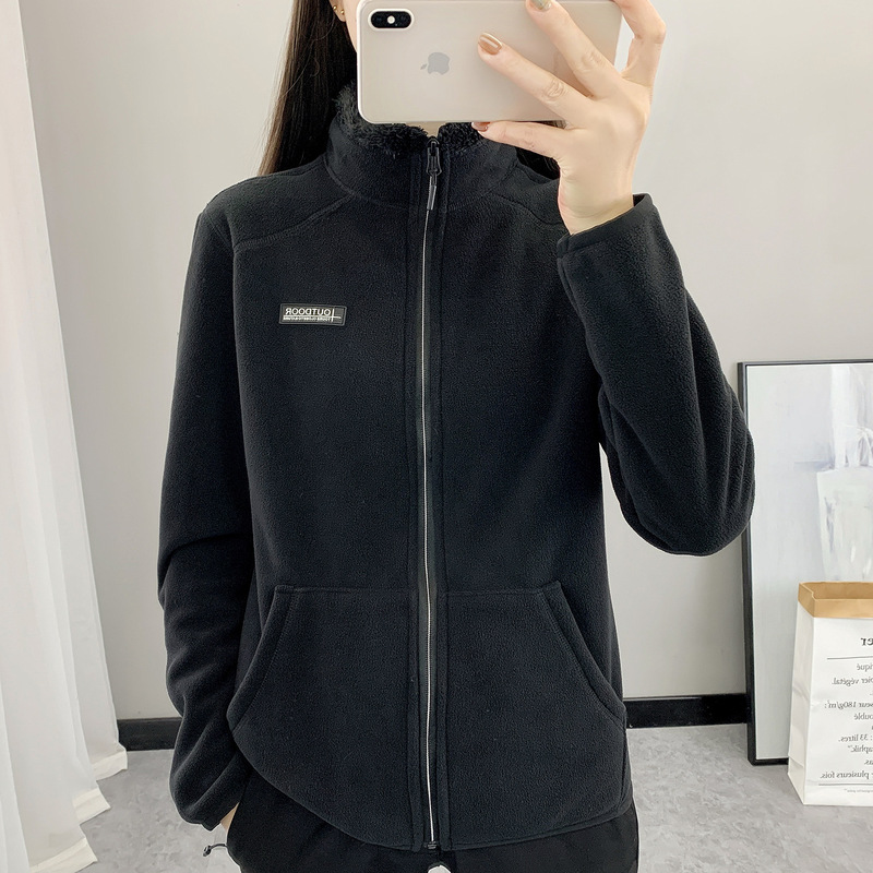 Vacuum-Packed Spring and Autumn Fleece Jacket for Women, Outdoor Warm Cardigan, Foreign Trade Polar Fleece Jacket, Mountaineering Cross-Border Special