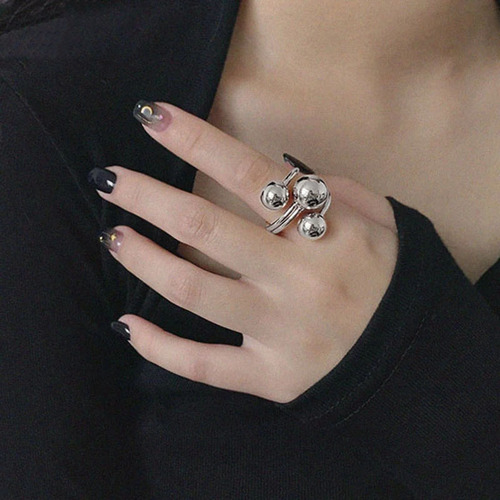 Cross-border new exaggerated ring for women, fashionable irregular planet index finger ring, adjustable exaggerated ring trend
