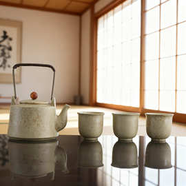 火石红大容量提梁壶茶具套装日式冷水壶泡茶壶茶杯公司礼加印logo