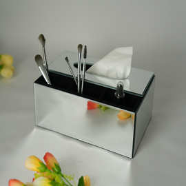 高级感轻奢玻璃抽纸盒创意客厅茶几摆件餐巾纸盒水晶玻璃收纳盒