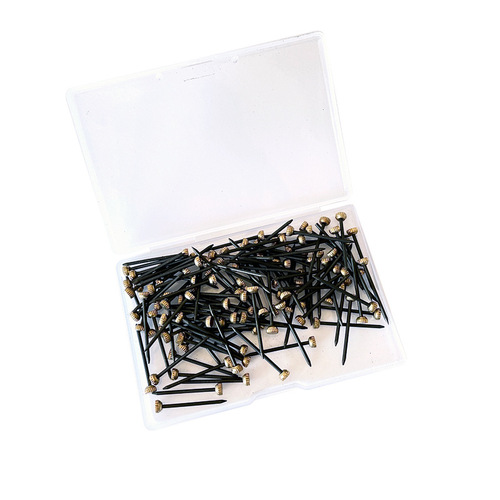 Cross-border supply of boxed black copper head nails, through-core copper head nail accessories wholesale, European style picture frame hook nails