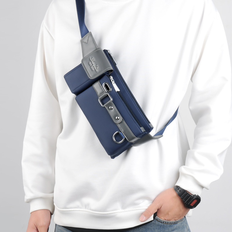 Nueva bolsa de cintura ligera bolsa de pecho casual deportiva para hombres bolsa de teléfono móvil multifuncional bolsa de tela impermeable bolsa de mensajero de gran capacidad moda
