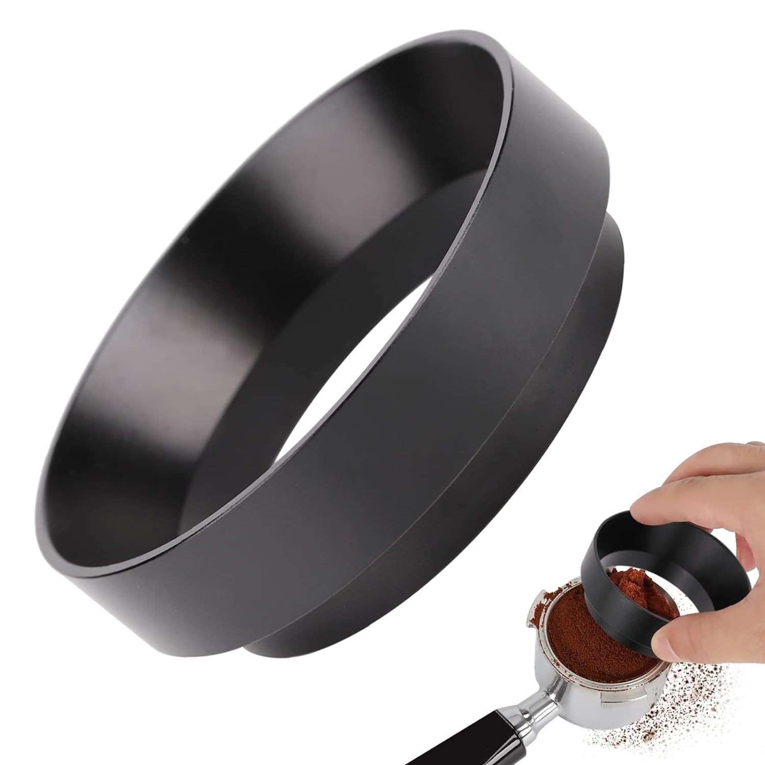 Aluminum alloy powder circle espresso machine powder holder coffee machine handle 58MM universal powder spreader anti-dust aid