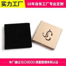 2025商务礼品折叠式铝镜方形金属凸起logo立体设计耐用商用化妆镜