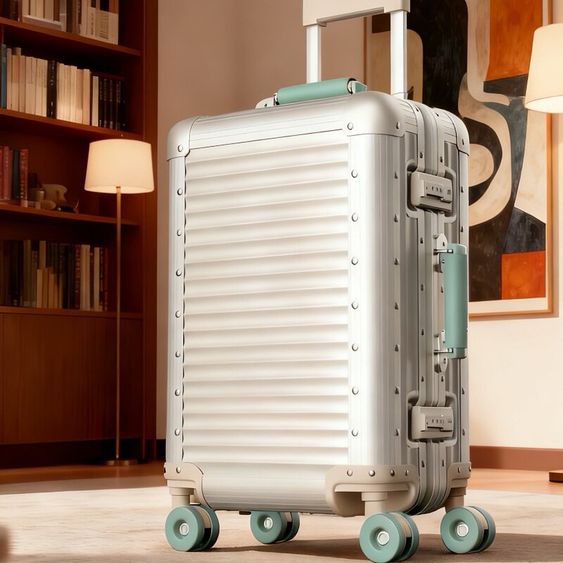 Export Aluminum-Magnesium-Aluminum Alloy Luggage, All-Aluminum Carry-On Suitcase, Trolley Case, 20inch Travel Suitcase, 24-Inch Password Box, Hand Luggage