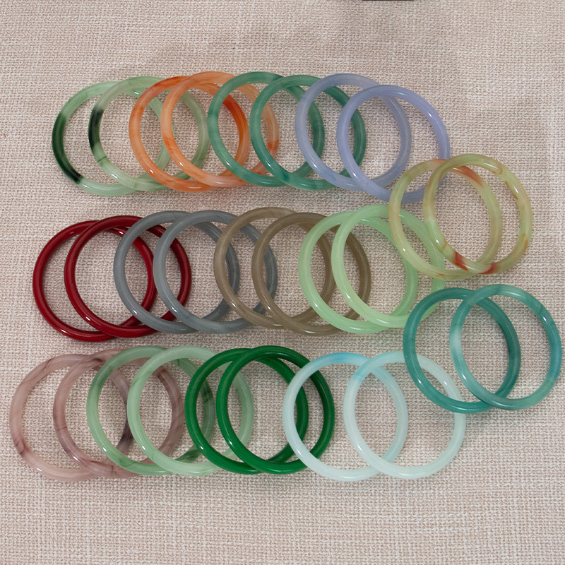 New Chinese Style Glass Antique Jingle Bracelet Women's Light Luxury Jewelry Simple Design Sense Instagram All-match Gift Jewelry 8mm