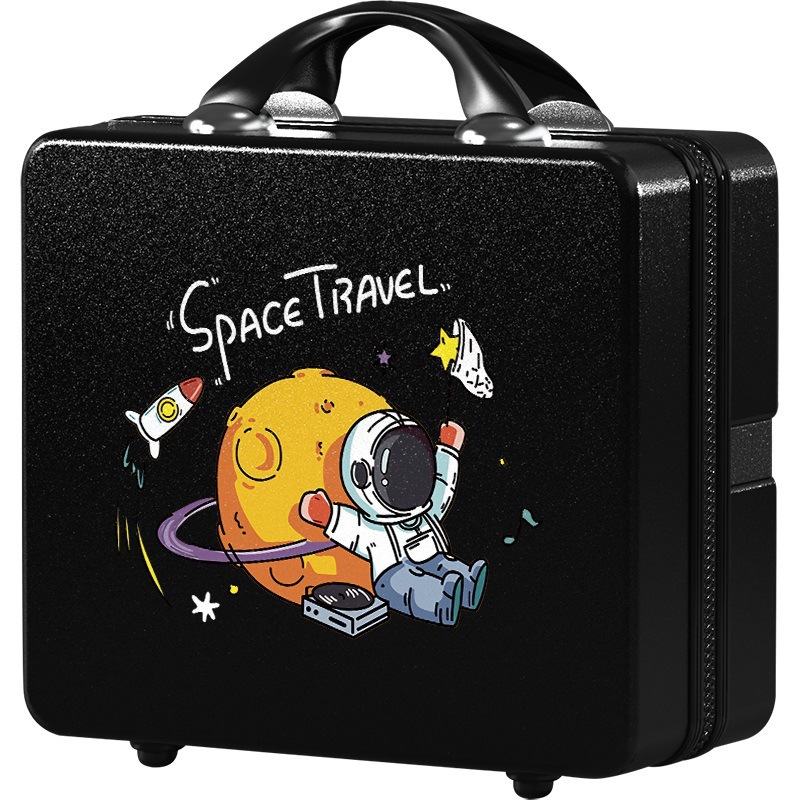 Maleta de PP hecha en fábrica caja de cremallera de 16 pulgadas Mini caja de almacenamiento de viaje patrón impreso bolsa de cosméticos de gran capacidad