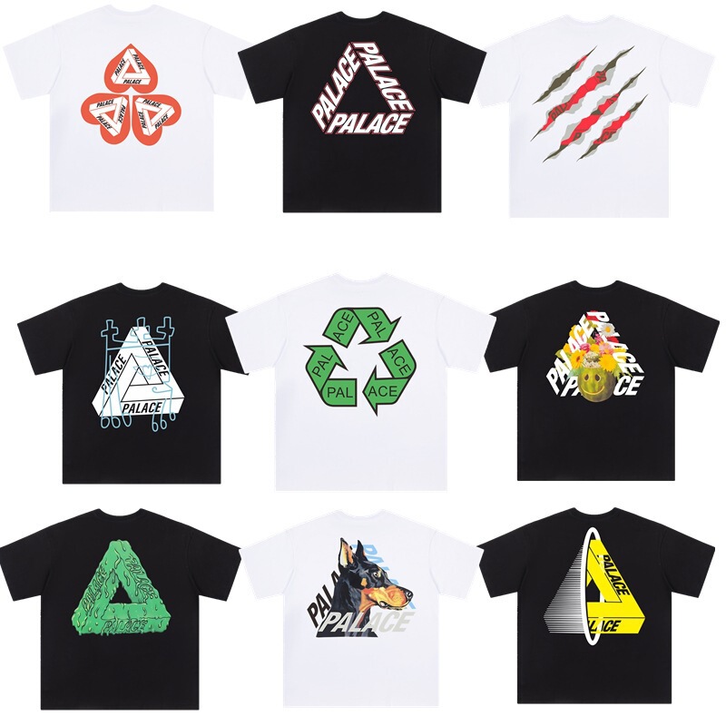 Trendy Brand Palace Heavyweight 3D Letter Logo Triangle Print Couple's Loose Round Neck Short-Sleeve T-Shirt Hot-Selling Fashion Trendy Brand Palace Heavyweight 3D Letter Logo Triangle Print Couple's Loose Round Neck Short-Sleeve T-Shirt Hot-Selling Fashion