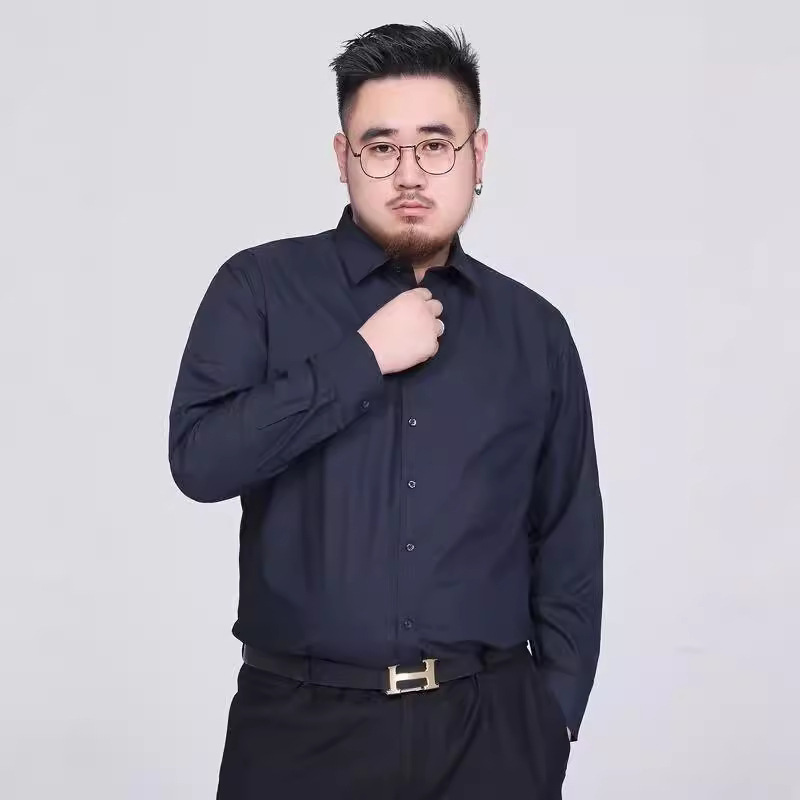 Fat Man's Large Size Long-Sleeved White Shirt Men's Business Formal Wear Plus Fat Enlarged Shirt Loose No-Iron Fat Man's Work Shirt Fat Man's Large Size Long-Sleeved White Shirt Men's Business Formal Wear Plus Fat Enlarged Shirt Loose No-Iron Fat Man's Work Shirt