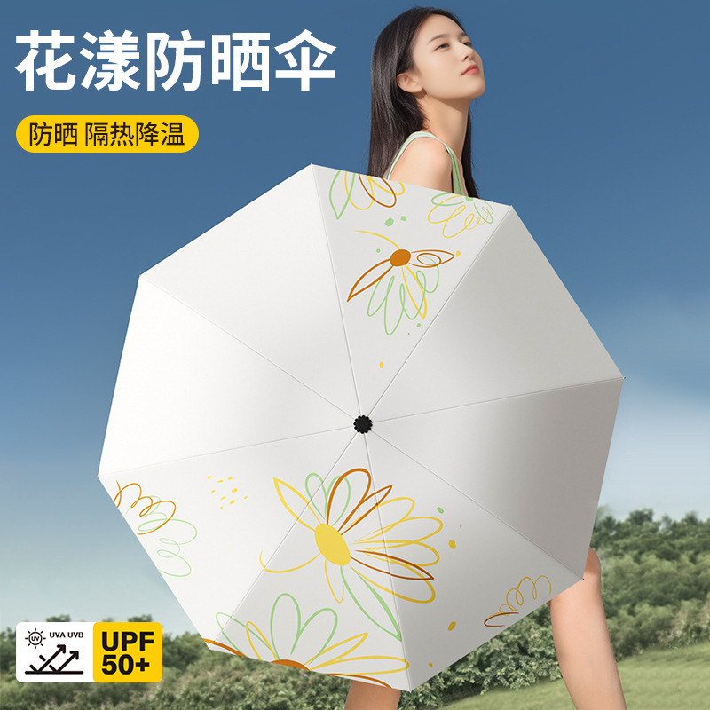Manual Dual-Use Umbrella for Sun and Rain, Women's Sun Protection Uv-Resistant Umbrella, Thickened and Enlarged Folding Umbrella, Wholesale Manual Dual-Use Umbrella for Sun and Rain, Women's Sun Protection Uv-Resistant Umbrella, Thickened and Enlarged Folding Umbrella, Wholesale