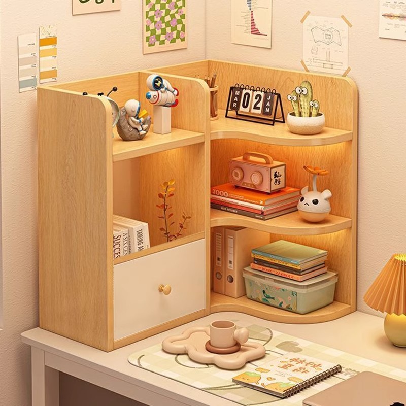 Estante de escritorio estante de almacenamiento de esquina estante de almacenamiento de escritorio estante de dormitorio de estudiantes estante de escritorio estante de almacenamiento doméstico simple pequeño gabinete de libros